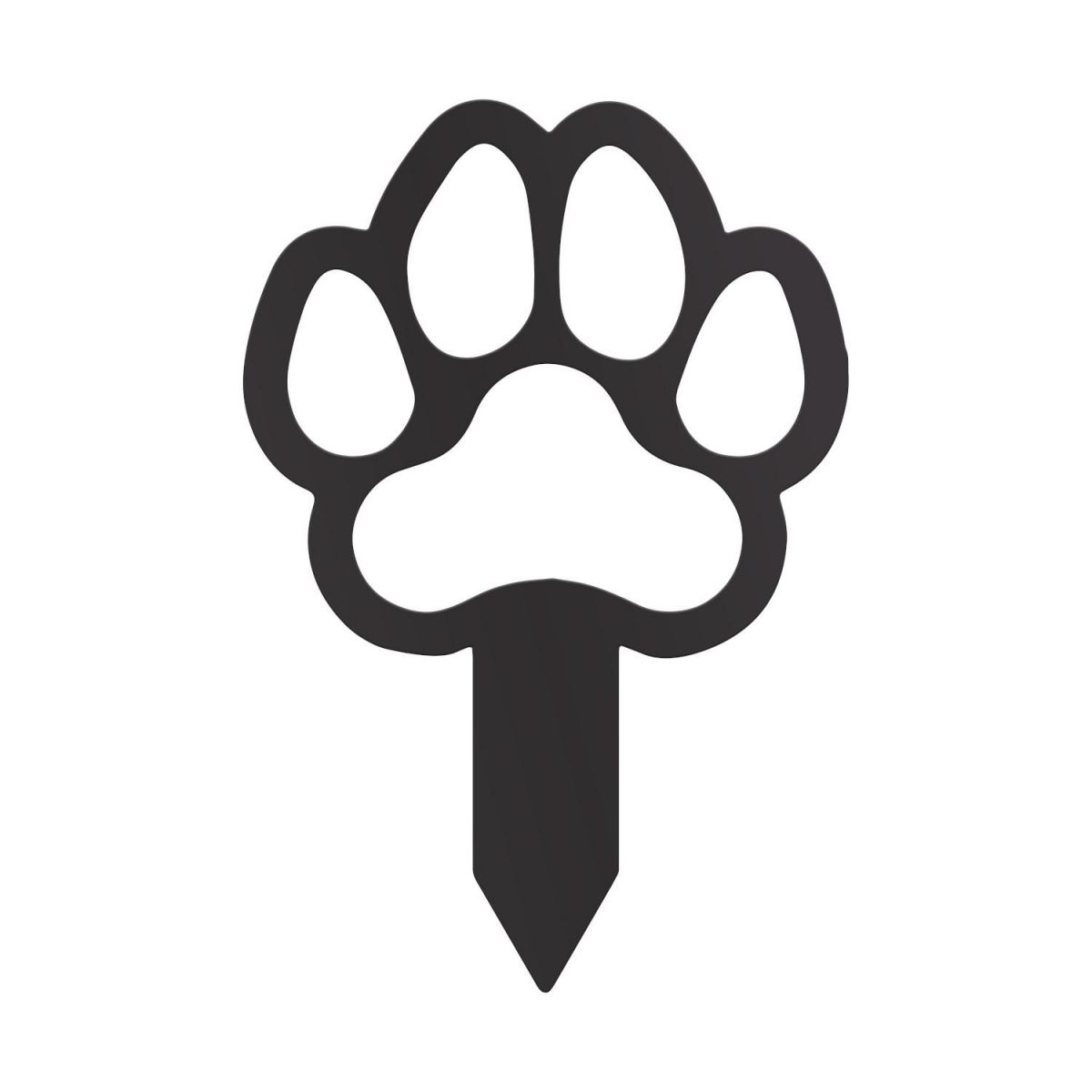 Close-Up of Black Paw Print "Outline" Grave Marker