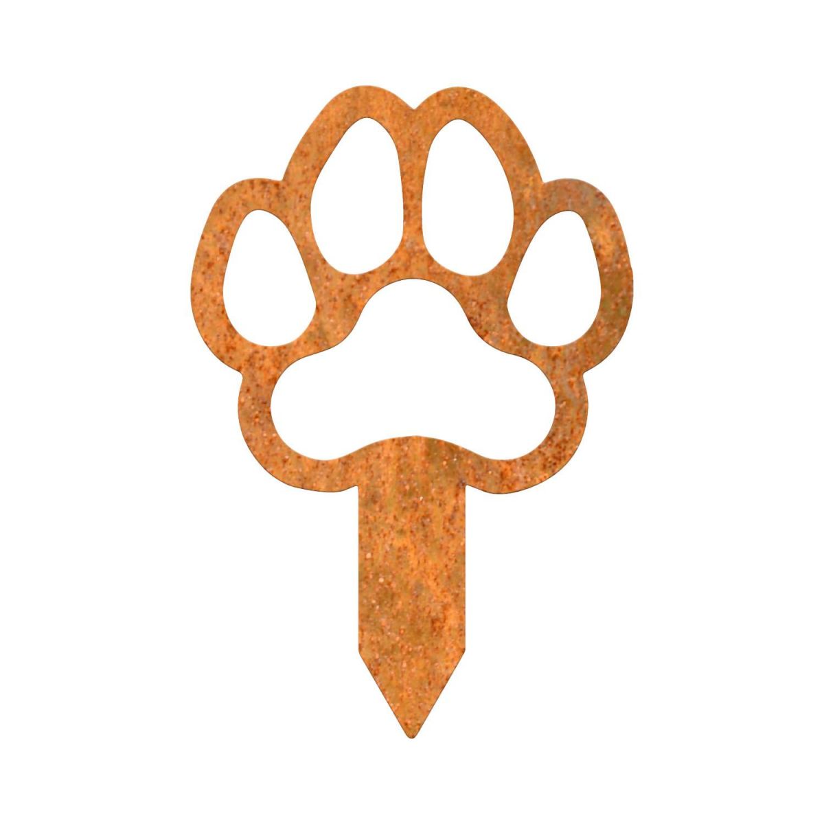 Close-Up of Rustic Paw Print "Outline" Grave Marker Close-Up of Rustic Paw Print "Outline" Grave Marker