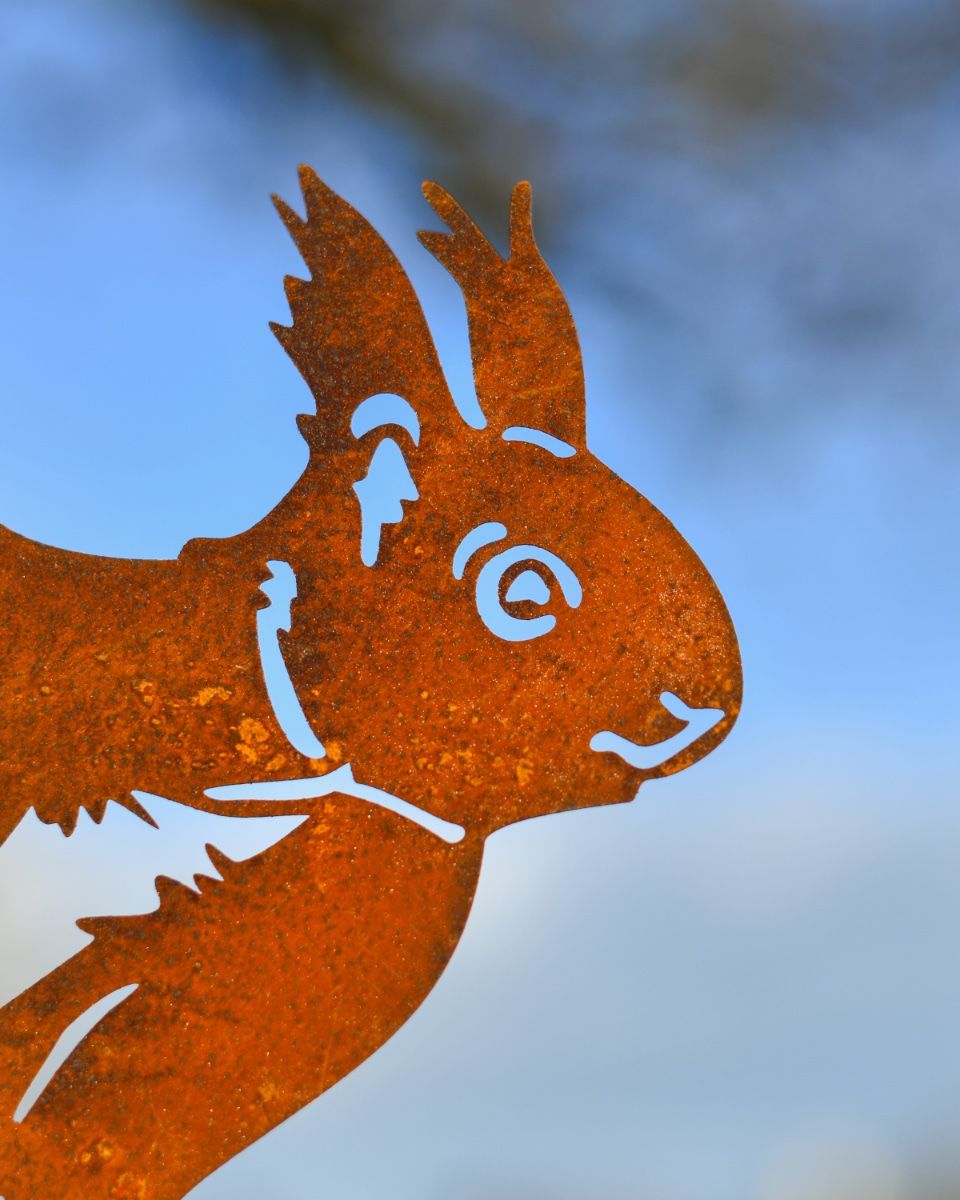 Squirrel Silhouette Fence Topper Designs - Set of Three Peeking Squirrel Close up