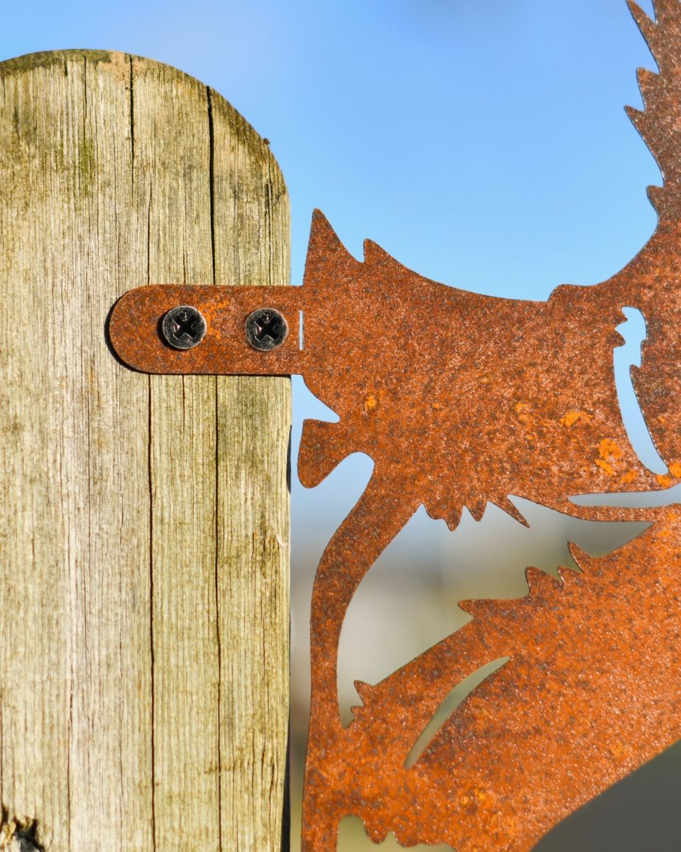 Squirrel Silhouette Fence Topper Designs - Set of Three Peeking Squirrel mounting brackets