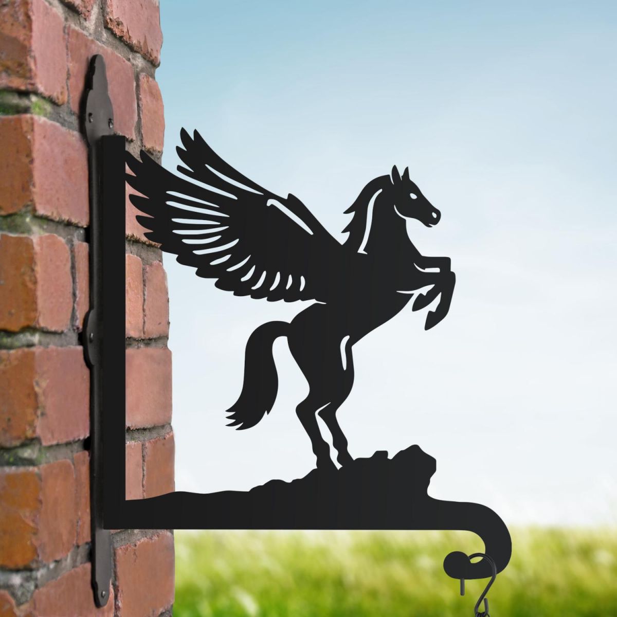 Pegasus hanging basket bracket in the sun Pegasus hanging basket bracket in the sun