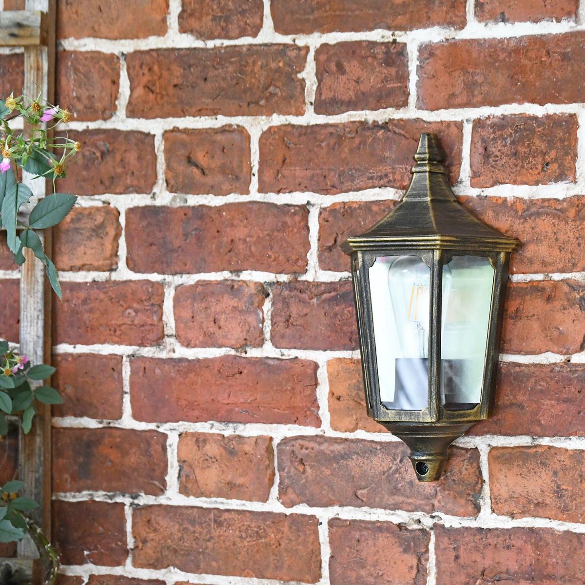 "Penley" Flush Wall Light in Situ on a Garden Wall