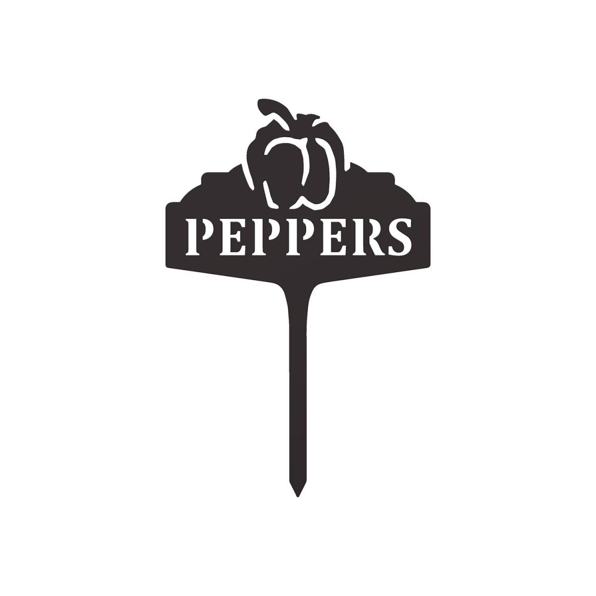 "Peppers" Vegetable Label in a Black Finish