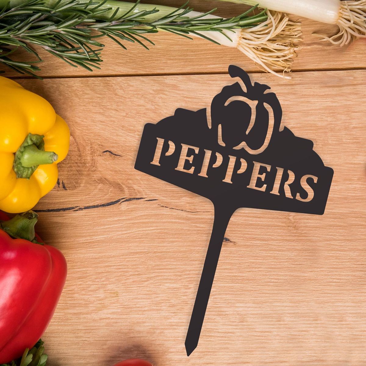 "Peppers" Vegetable Label Created From Steel