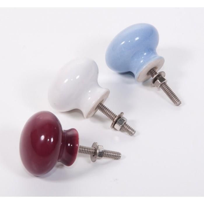 Ceramic Cabinet Knobs with Bolt and Nut Backs