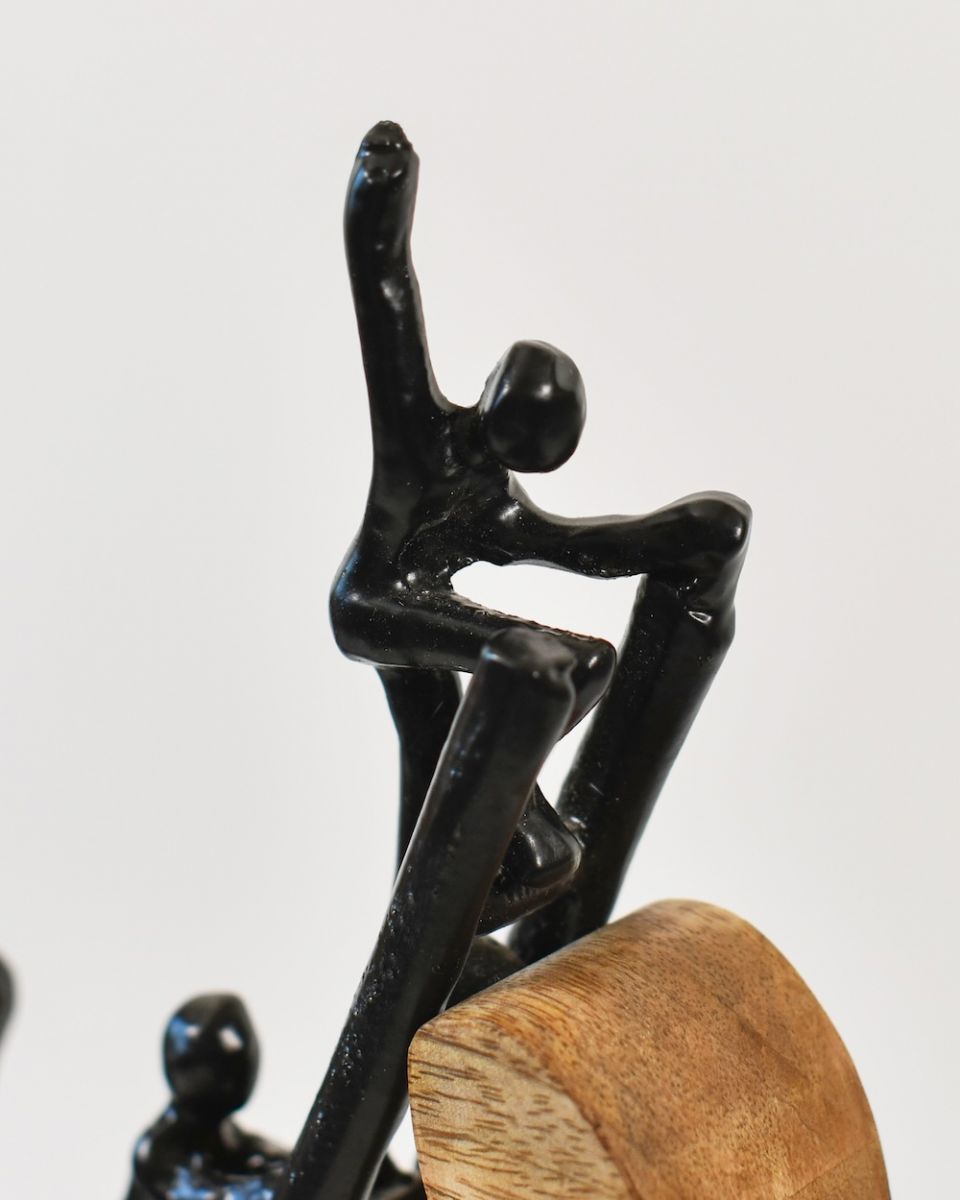 Close up of top figure on interior art sculpture Close up of top figure on interior art sculpture