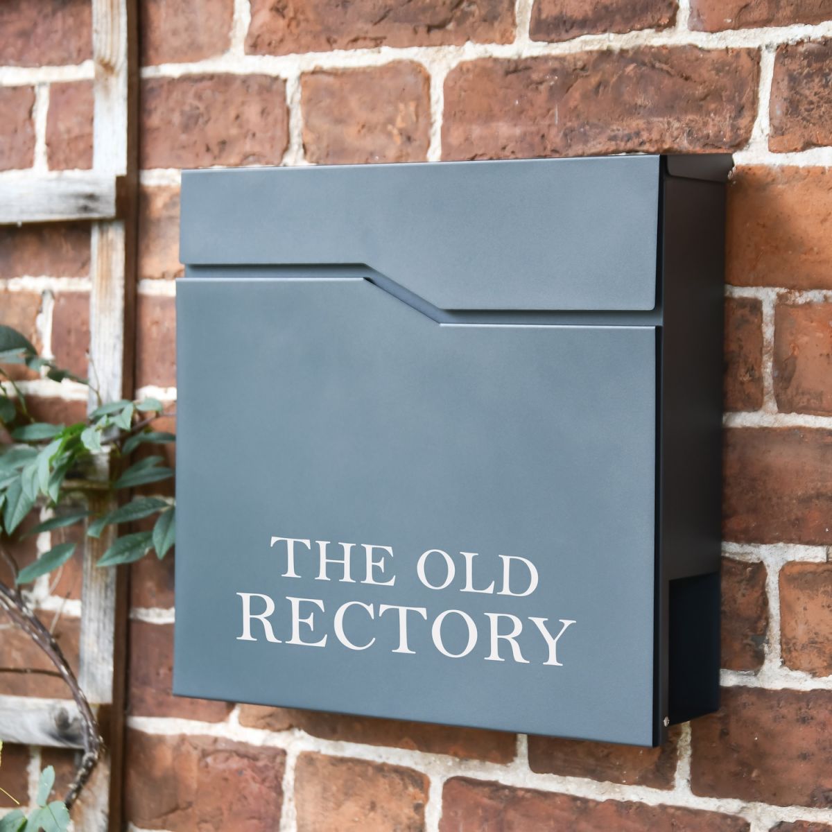 Personalised Granite Grey "Staggered" Wall Mounted Post Box & Newspaper Holder