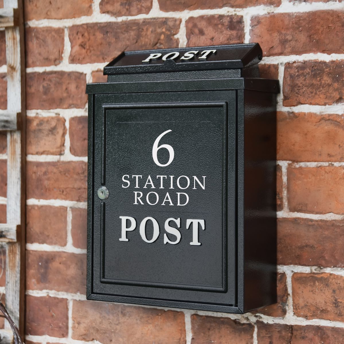 Personalised wall mounted traditional black postbox  Personalised wall mounted traditional black postbox