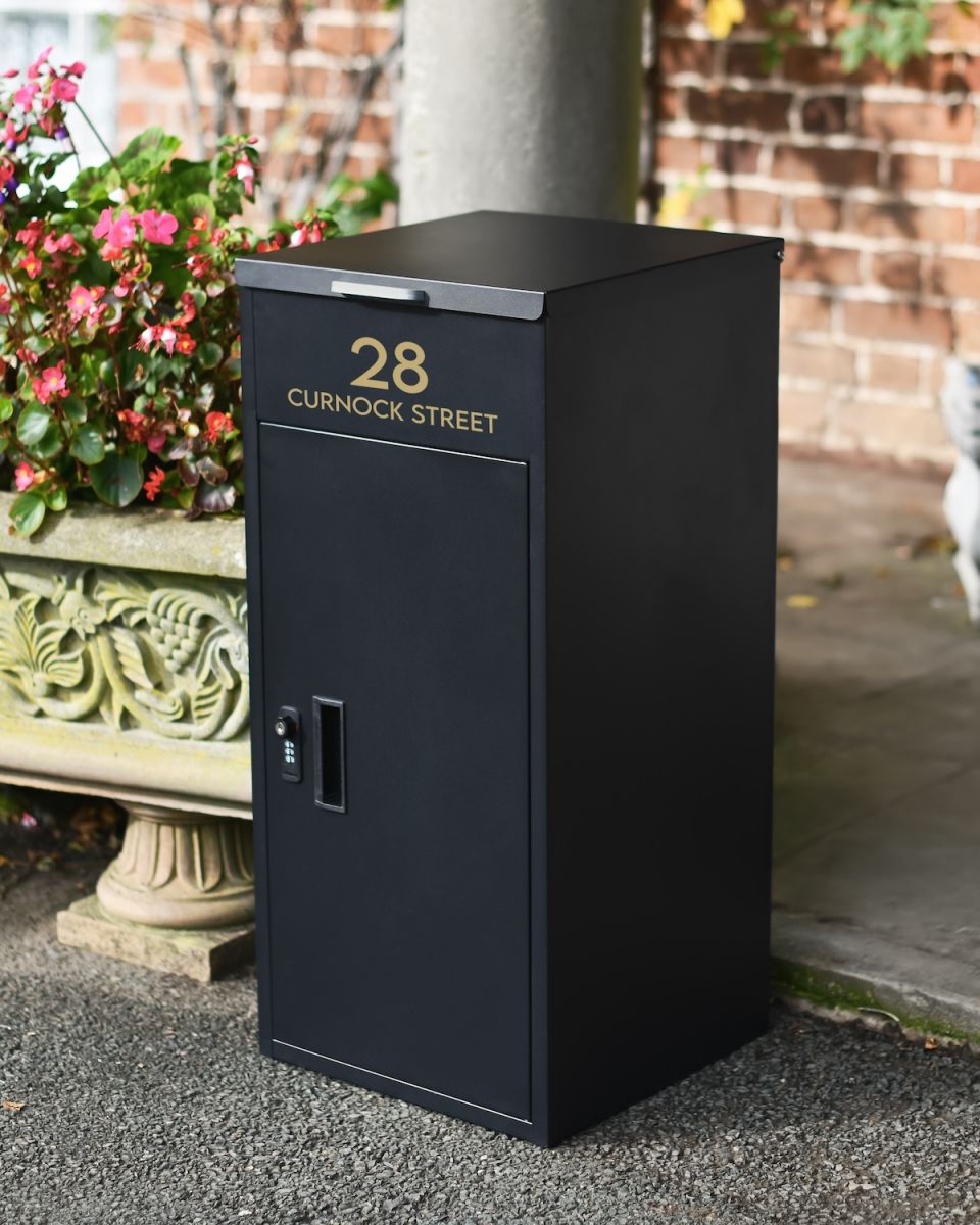 Personalised Felton Black Contemporary Parcel Box Personalised Felton Black Contemporary Parcel Box