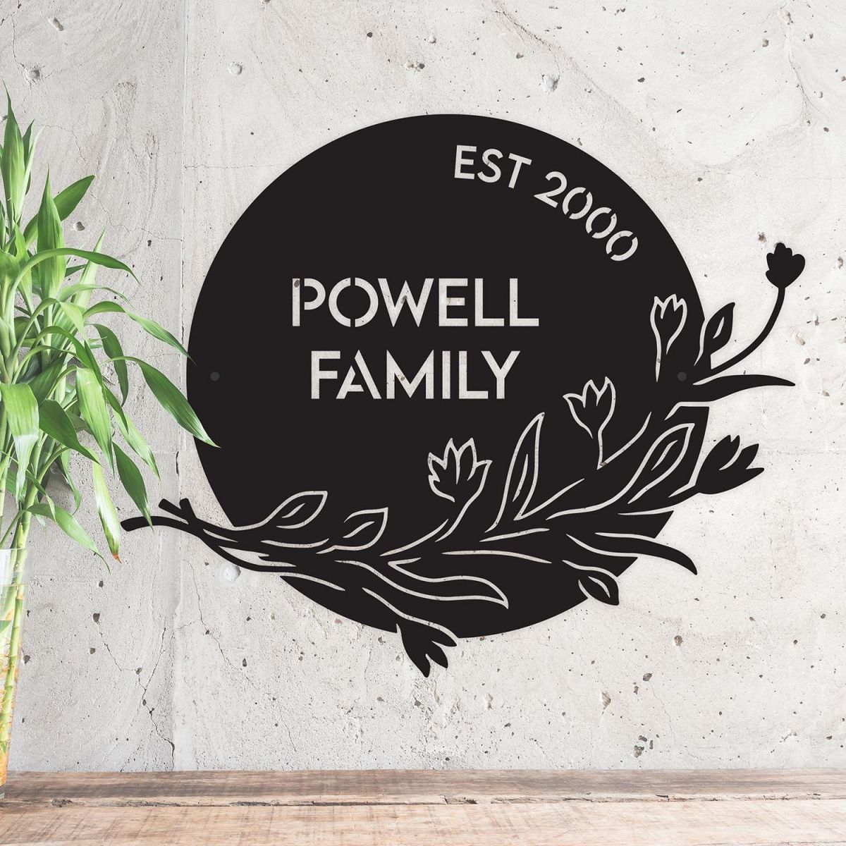 Personalised Floral Family Name Wall Art
