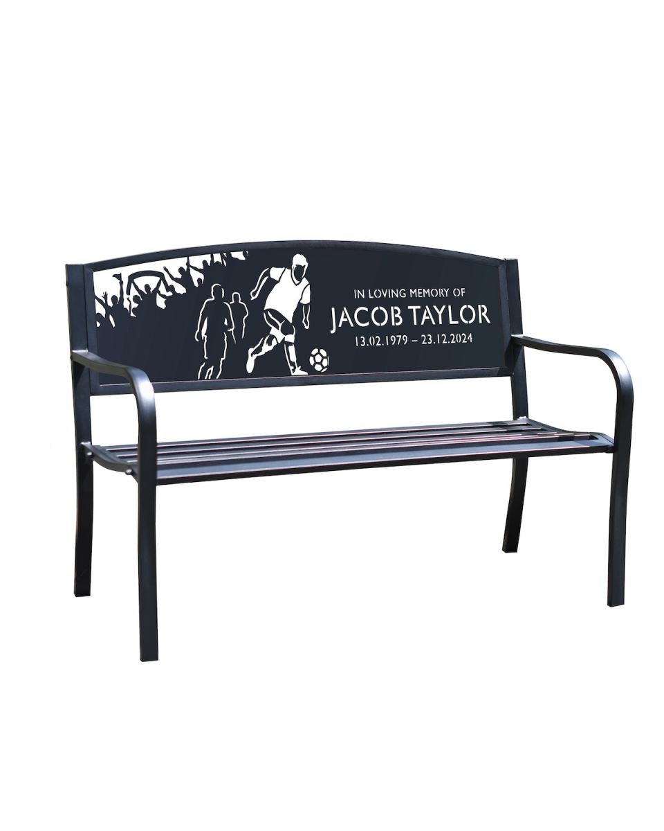 Football memorial garden bench