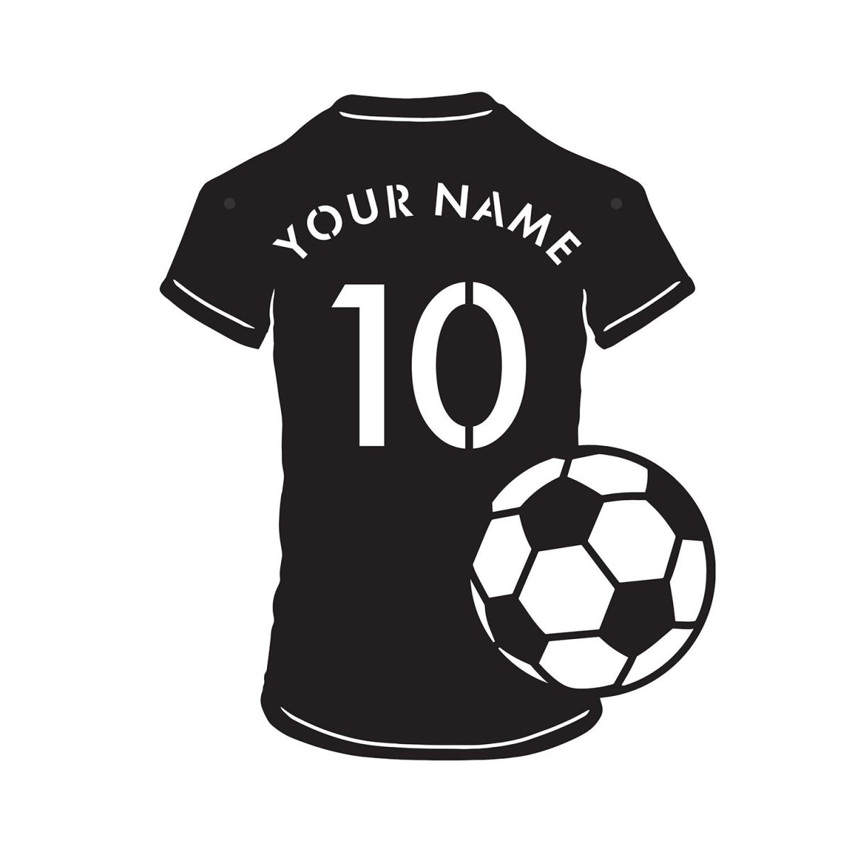 Close-Up of Personalised Football Shirt & Football Wall Art