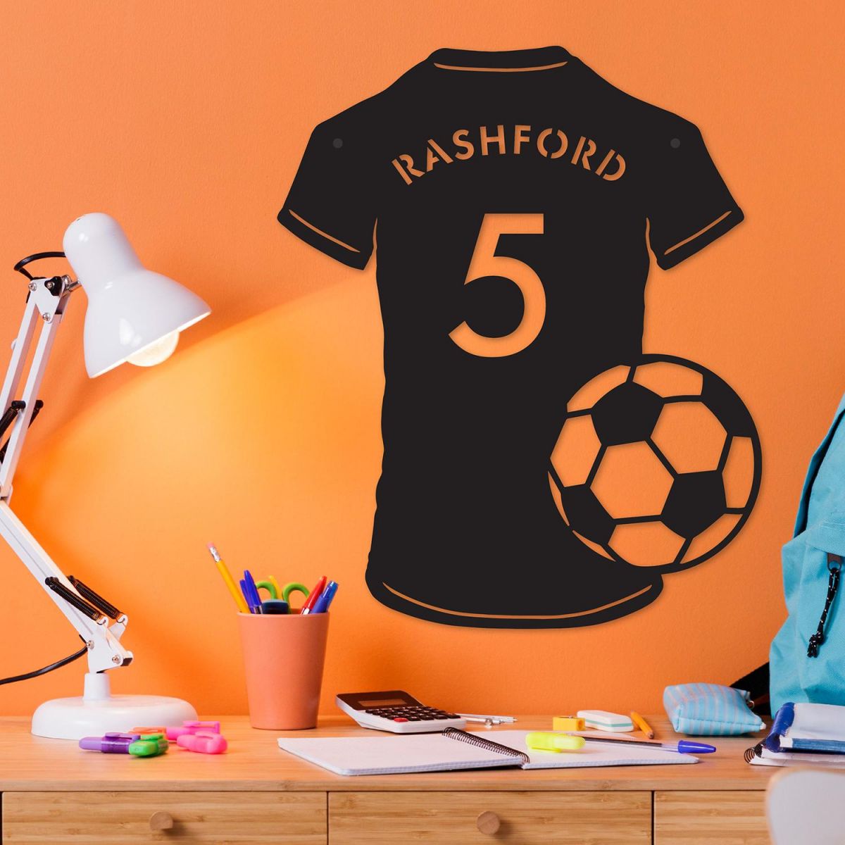 Personalised Wall Art with Football Shirt & Football Design