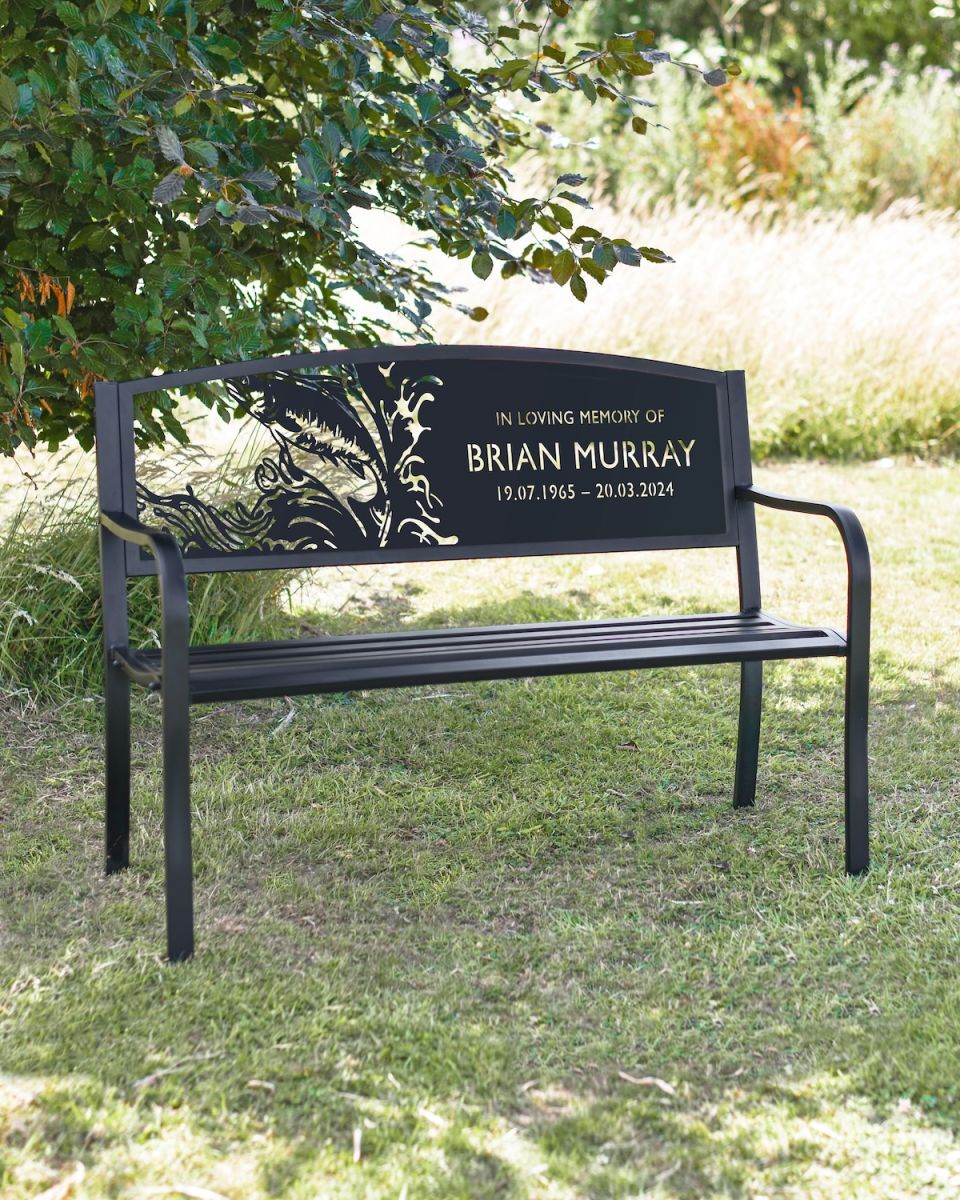 Personalised Freshwater Salmon Iron & Steel Garden Bench