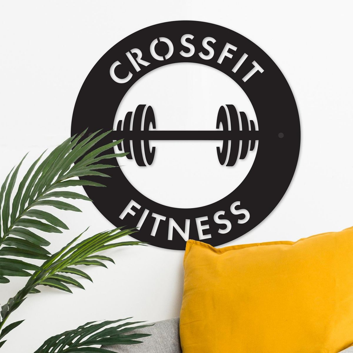 Personalised Gym Routine Black Wall Art in Situ