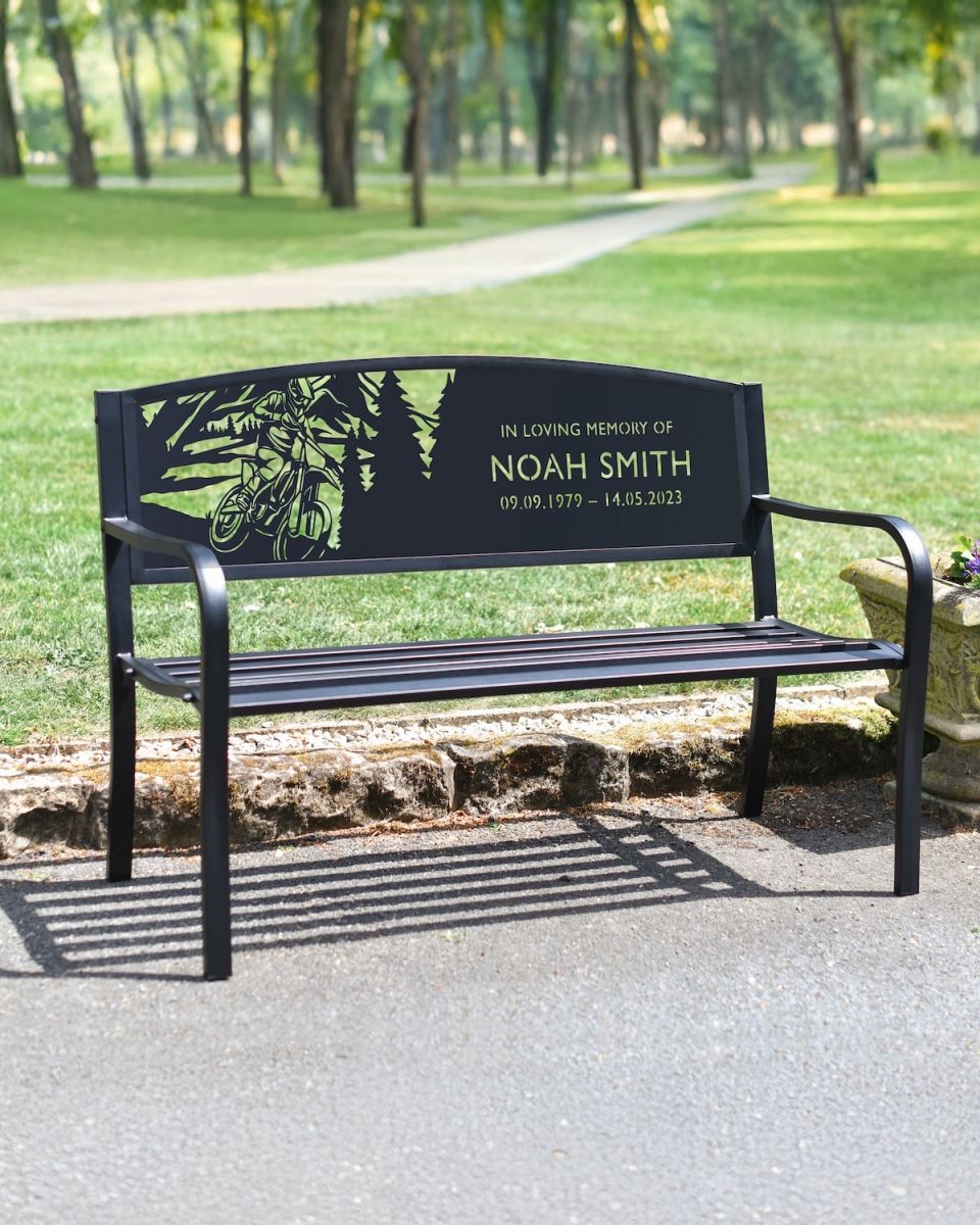 Personalised Motocross Iron & Steel Park Bench