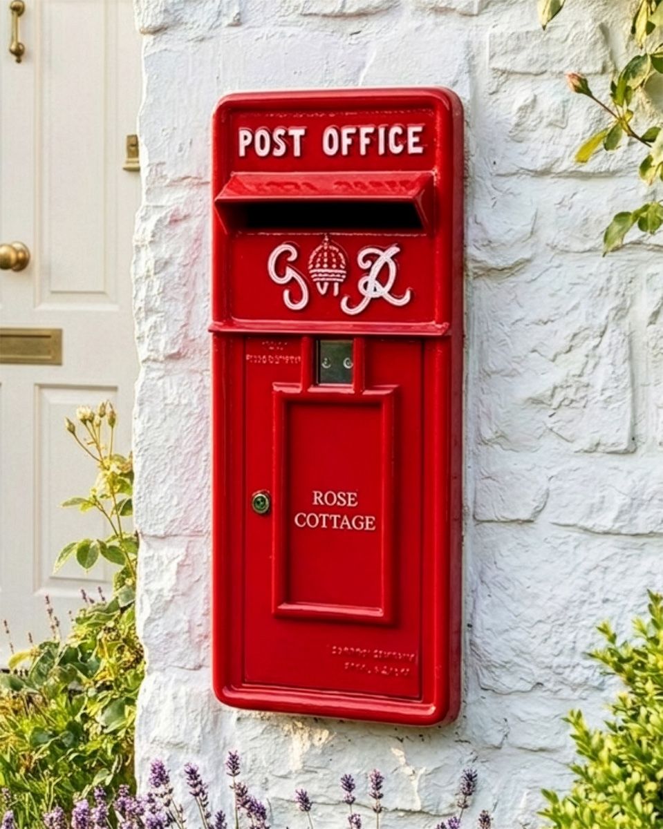 Personalised Red "King George" Rex Post Box Front digital illustration copy