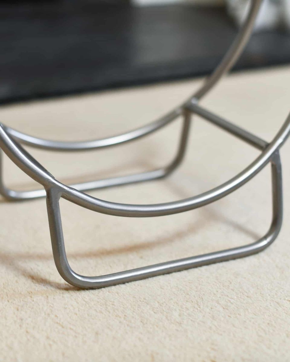 Close-Up of Frame for Pewter Finish Contemporary Circular Log Rack & Holder - 45cm Close-Up of Frame for Pewter Finish Contemporary Circular Log Rack & Holder - 45cm