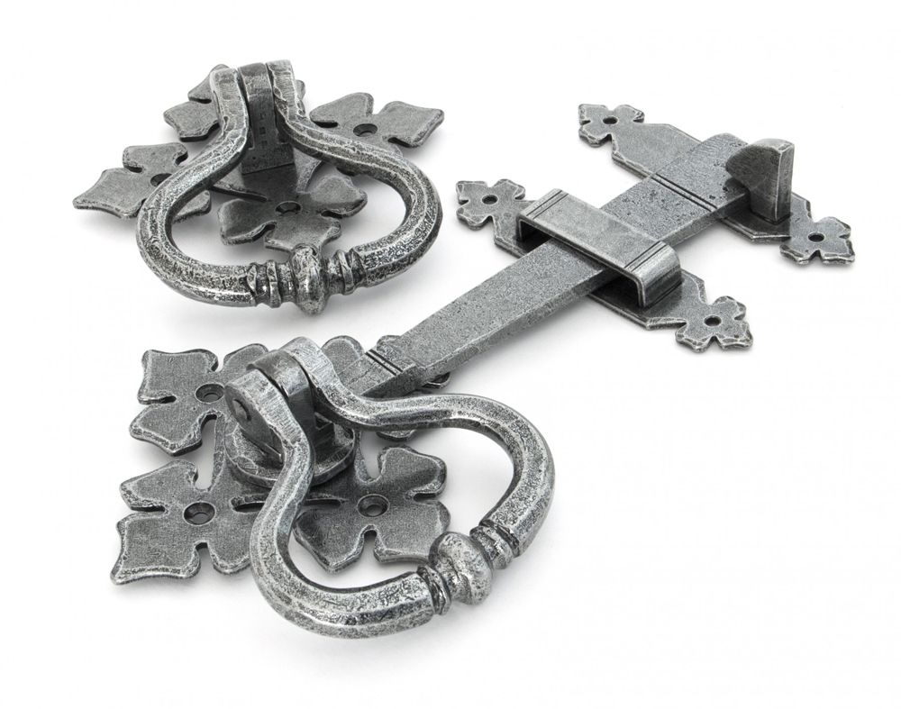 Pewter Victorian Handle Latch Set