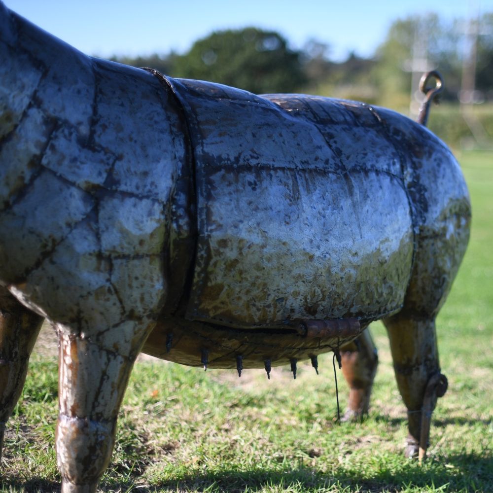 Side View OF The Recycled Metal Pig Side View OF The Recycled Metal Pig