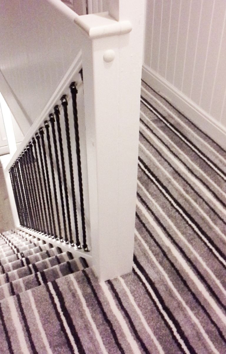 Plain Twist Stair Spindles In Situ In Contempory Home