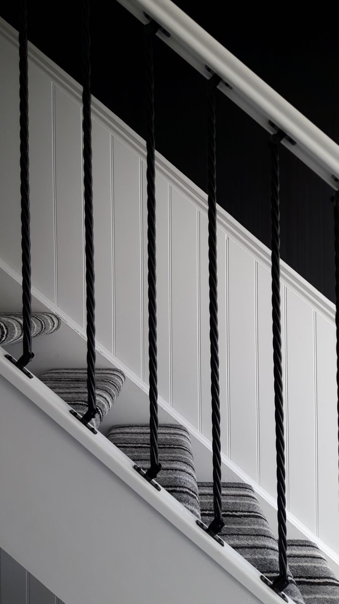 Plain Twist Stair Spindles In Situ In Contempory Home