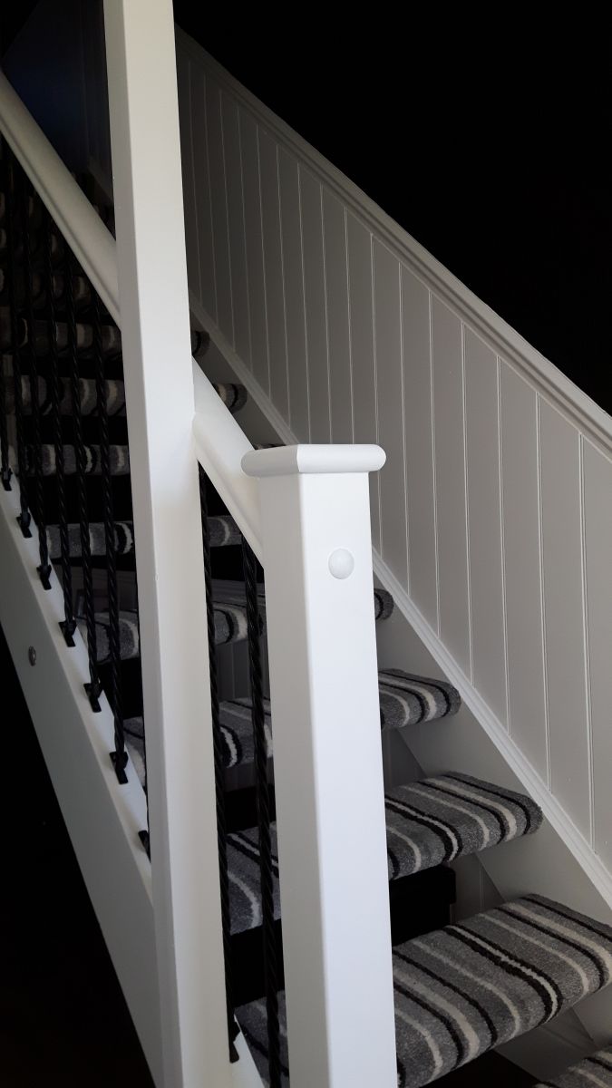 Plain Twist Stair Spindles In Situ In Contempory Home