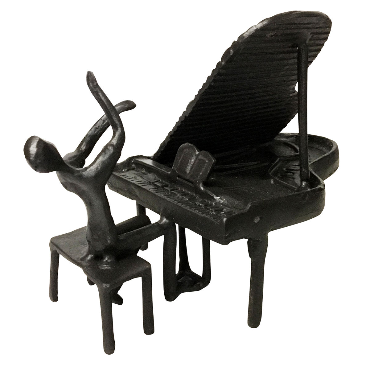 "Playing The Piano" Indoor Ornament in a Black Finish