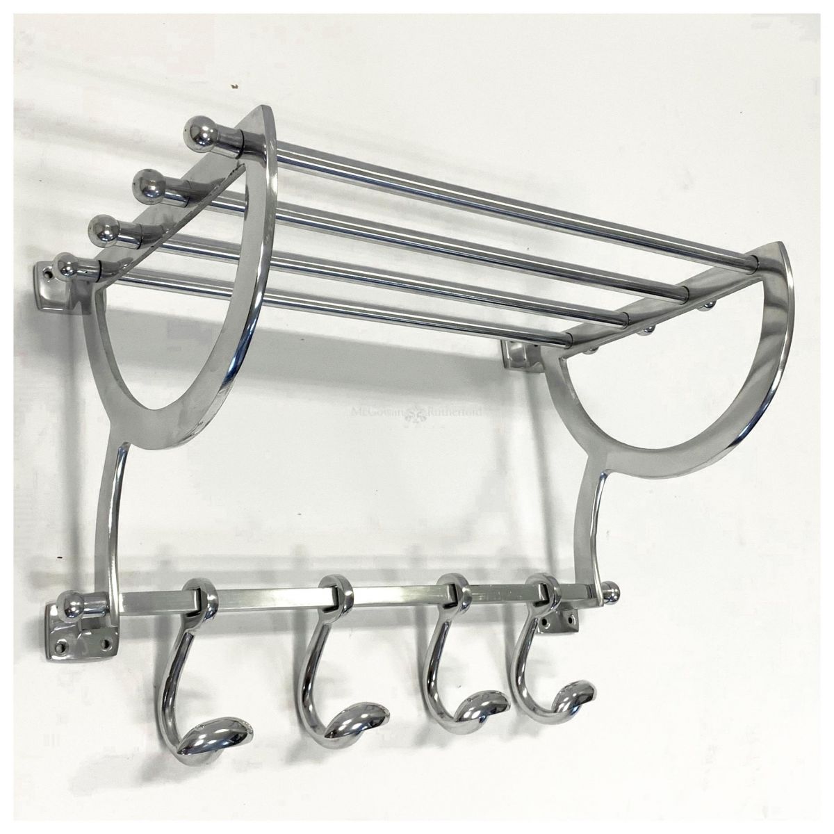 Luggage Wall Rack in a Polished Aluminium Finish Finish
