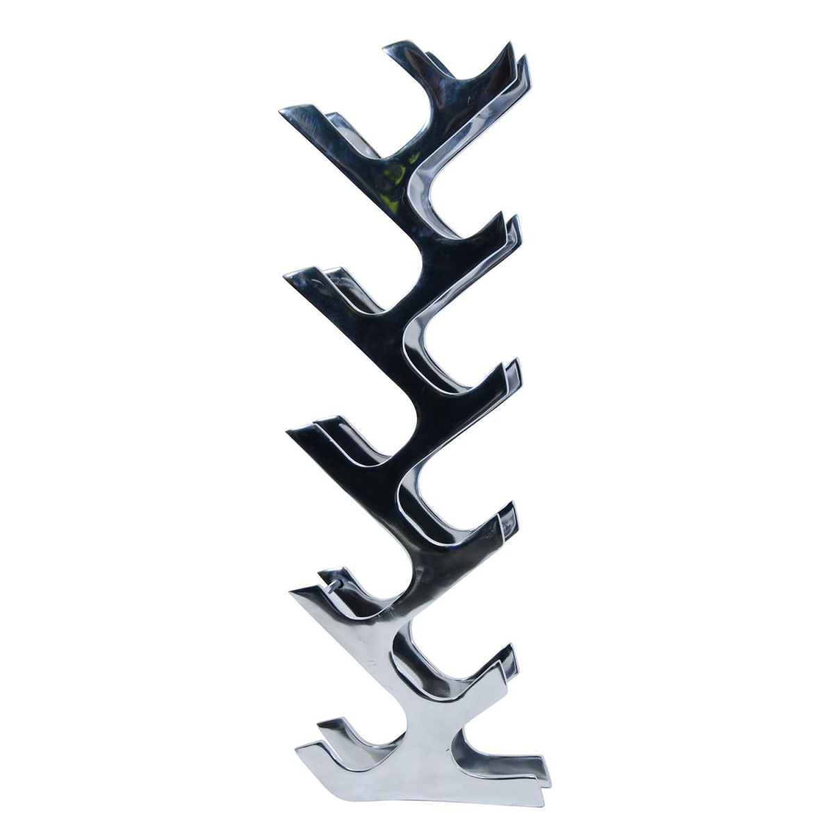 "Art Deco" 11 Bottle Wine Holder Finished in Polished Aluminum 