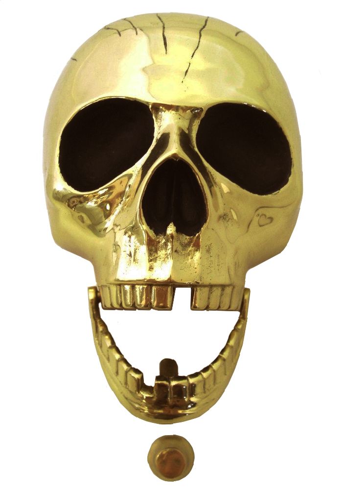 Polished Brass Skull Door Knocker