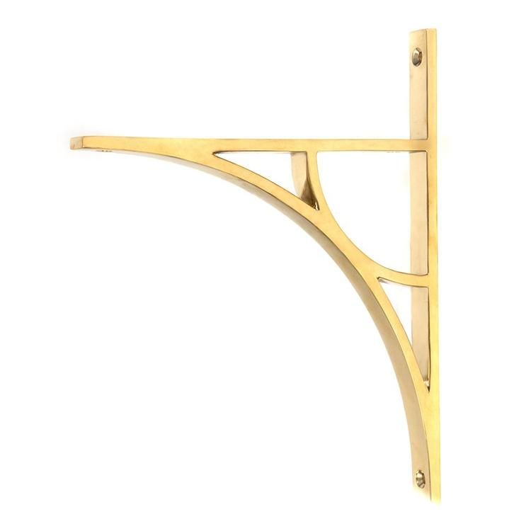 Polished Brass "Ascension" Arched Crescent Shelf Bracket - 260mm x 200mm