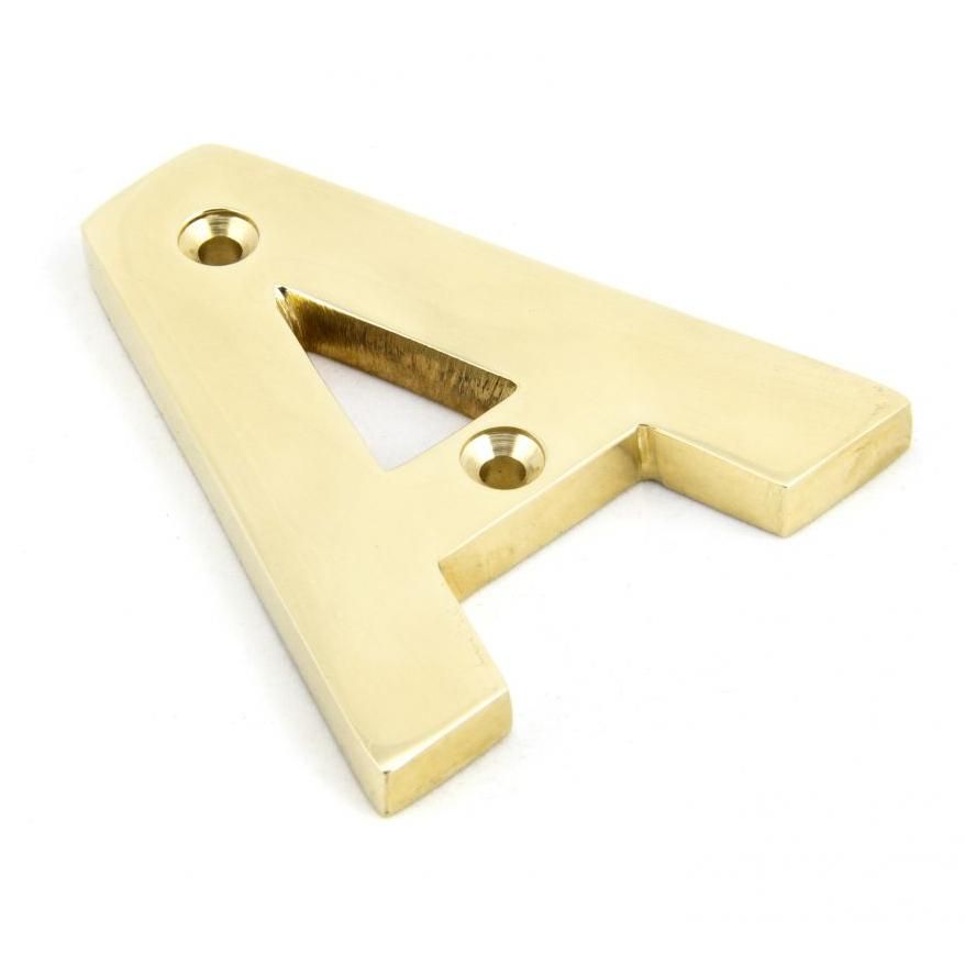 Polished Brass 3 Inch Letter A Screw Fix Letter