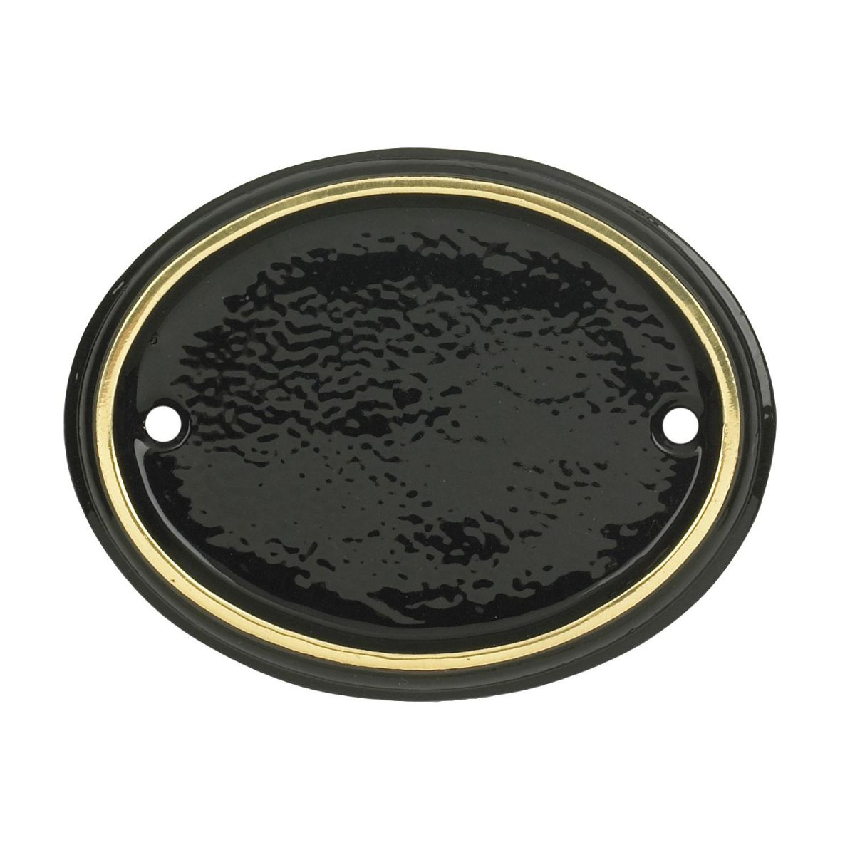 Polished Brass & Black Oval House Number Sign 
