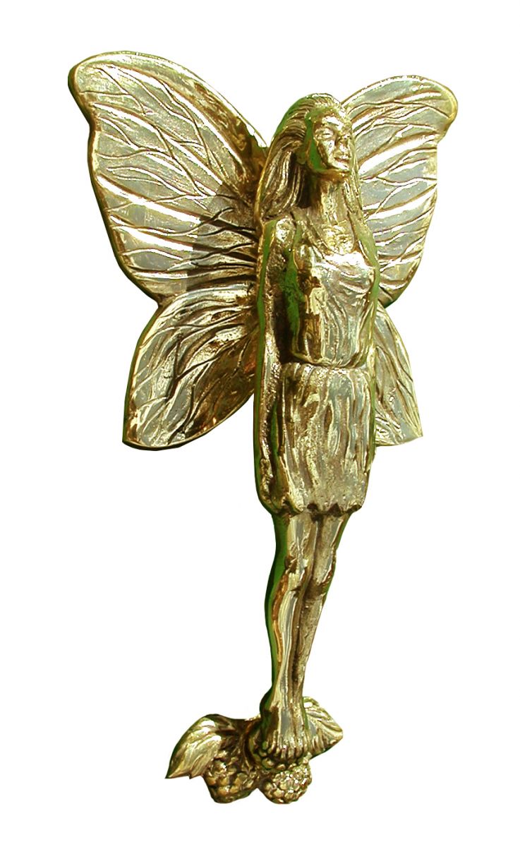 Polished Brass Flower Fairy Door Knocker Polished Brass Flower Fairy Door Knocker