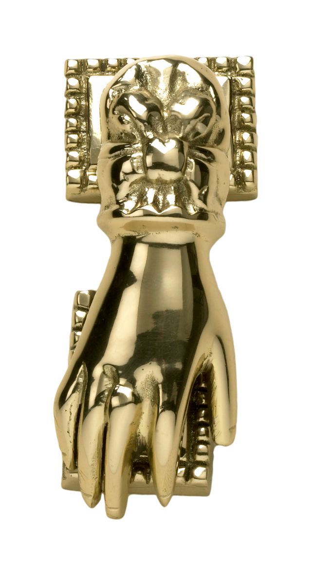 Polished Brass Hand Door Knocker