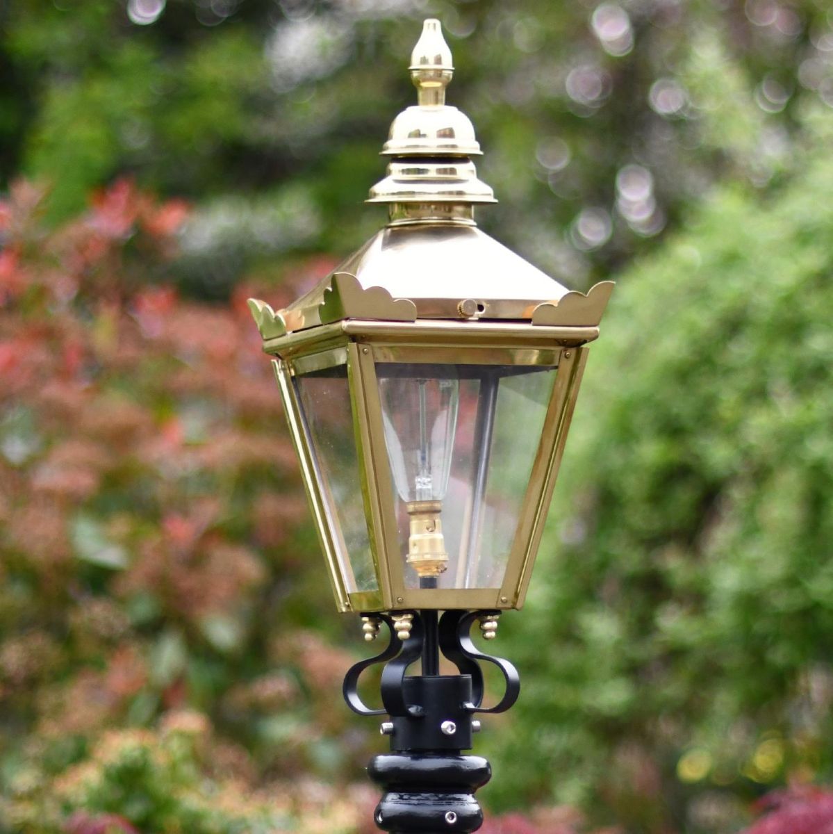 Polished Brass Harrogate Lantern in Situ