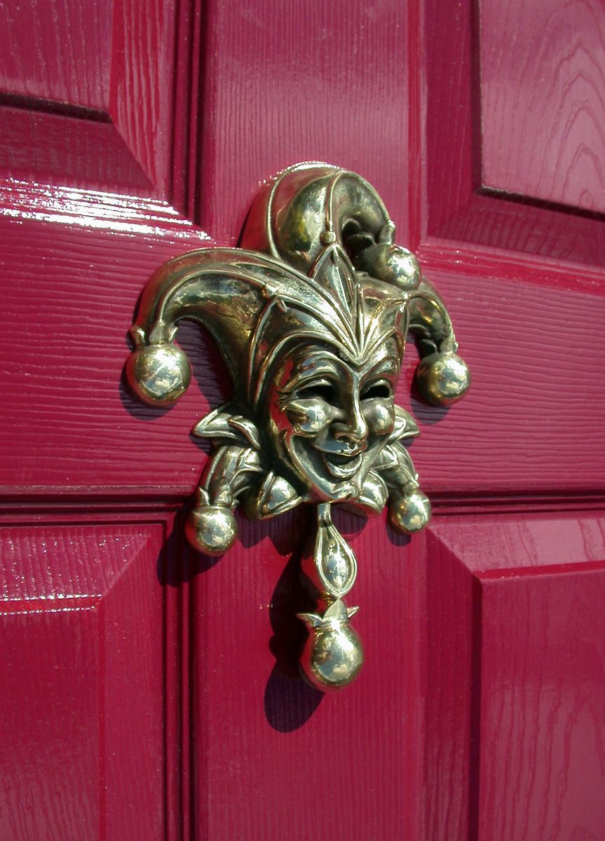 Polished Brass Jester Door Knocker