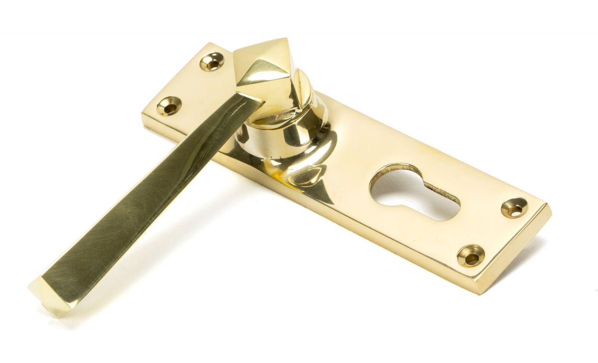 Polished Brass Lever Euro Door Handle
