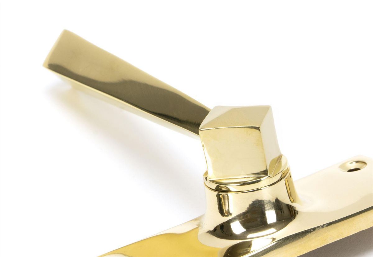 Polished Brass Lever Euro Door Handle Close Up