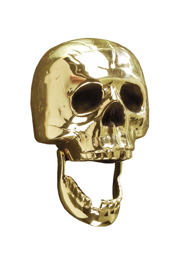 Polished Brass Skull Door Knocker