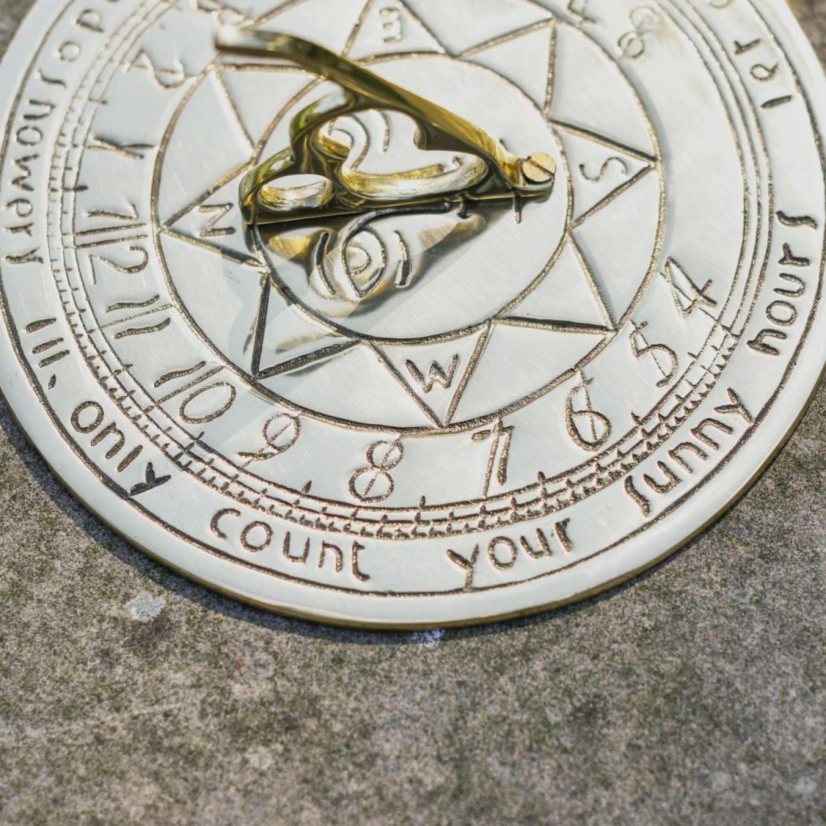 Close-Up of Inscribed Text with Cast Shadow 