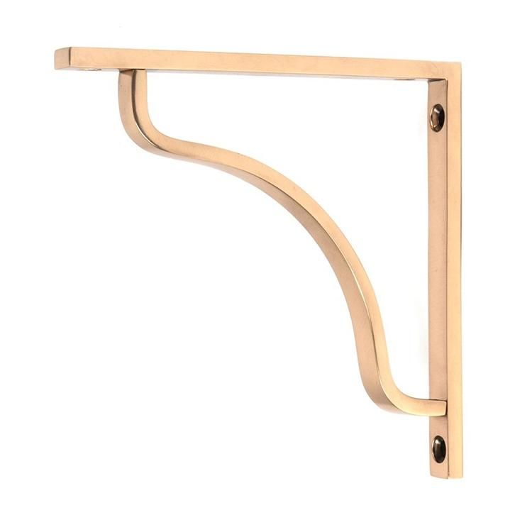 Polished Bronze "Arch-Way" Modern Shelf Bracket - 150mm x 150mm Polished Bronze "Arch-Way" Modern Shelf Bracket - 150mm x 150mm