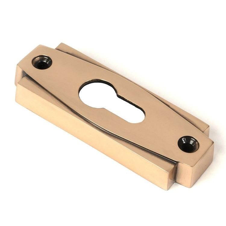 Polished Bronze "Roman" Euro Escutcheon - 100mm x 36mm