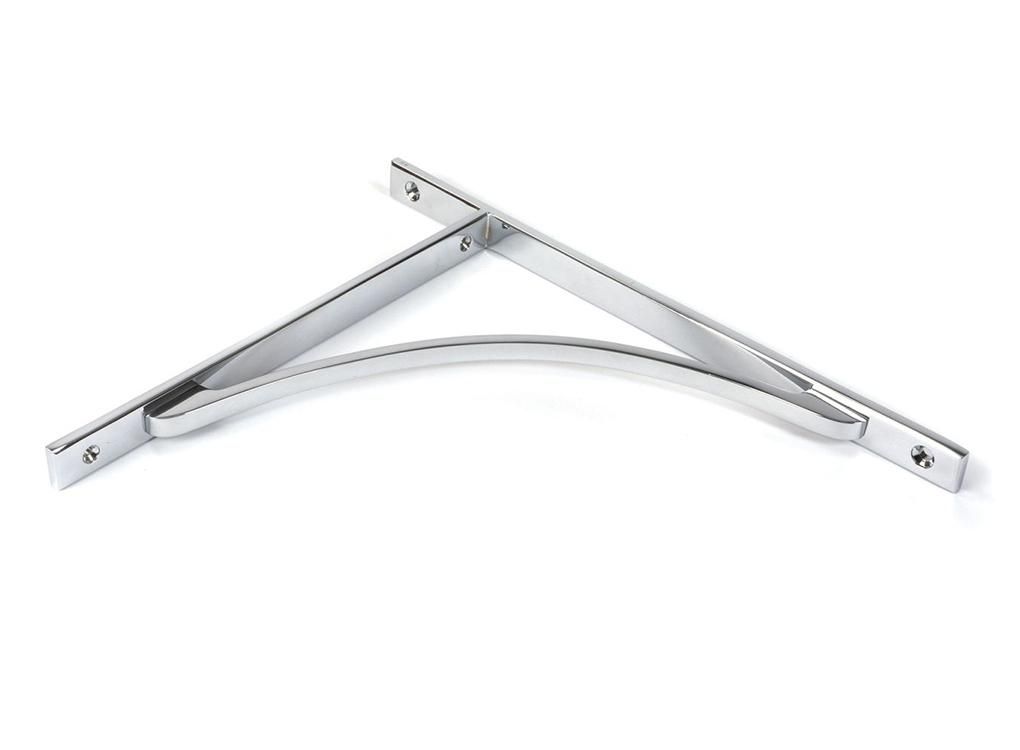 Close-Up of Polished Chrome "Appleton" Traditional Arched Shelf Bracket - 314mm x 250mm Close-Up of Polished Chrome "Appleton" Traditional Arched Shelf Bracket - 314mm x 250mm