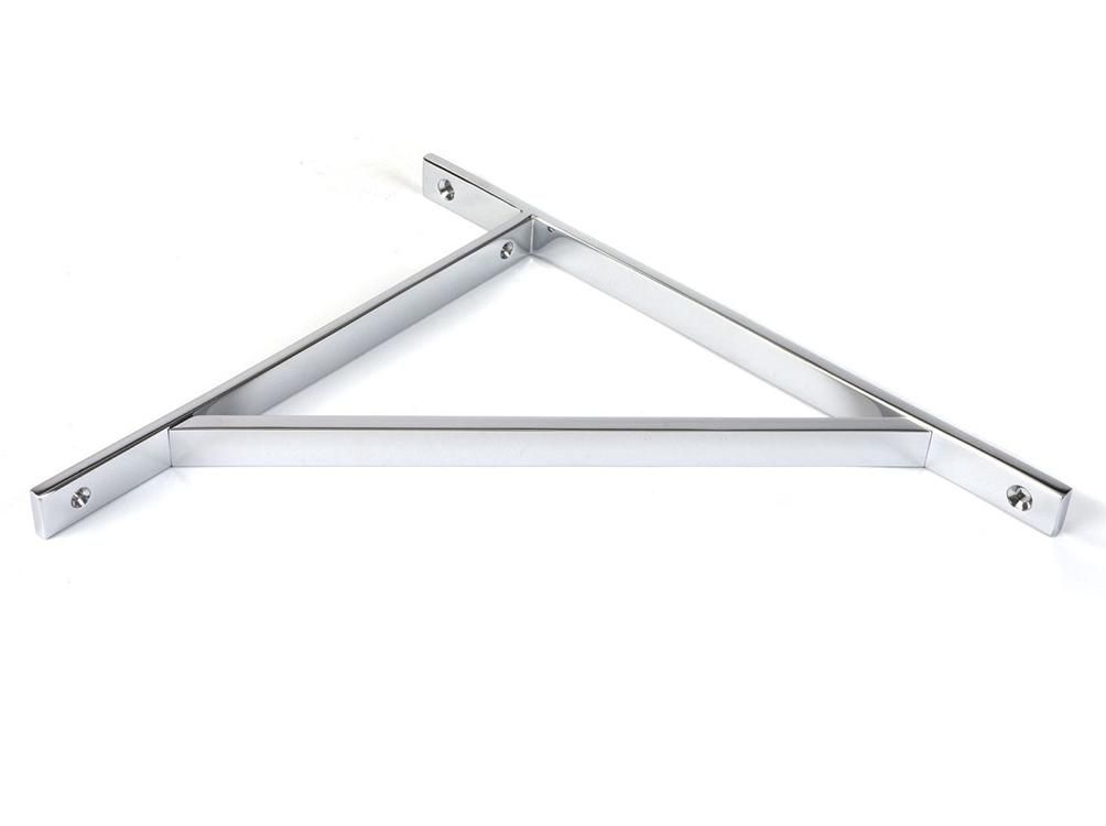 Close-Up of Polished Chrome "Claremont" Traditional Shelf Bracket - 314mm x 250mm
