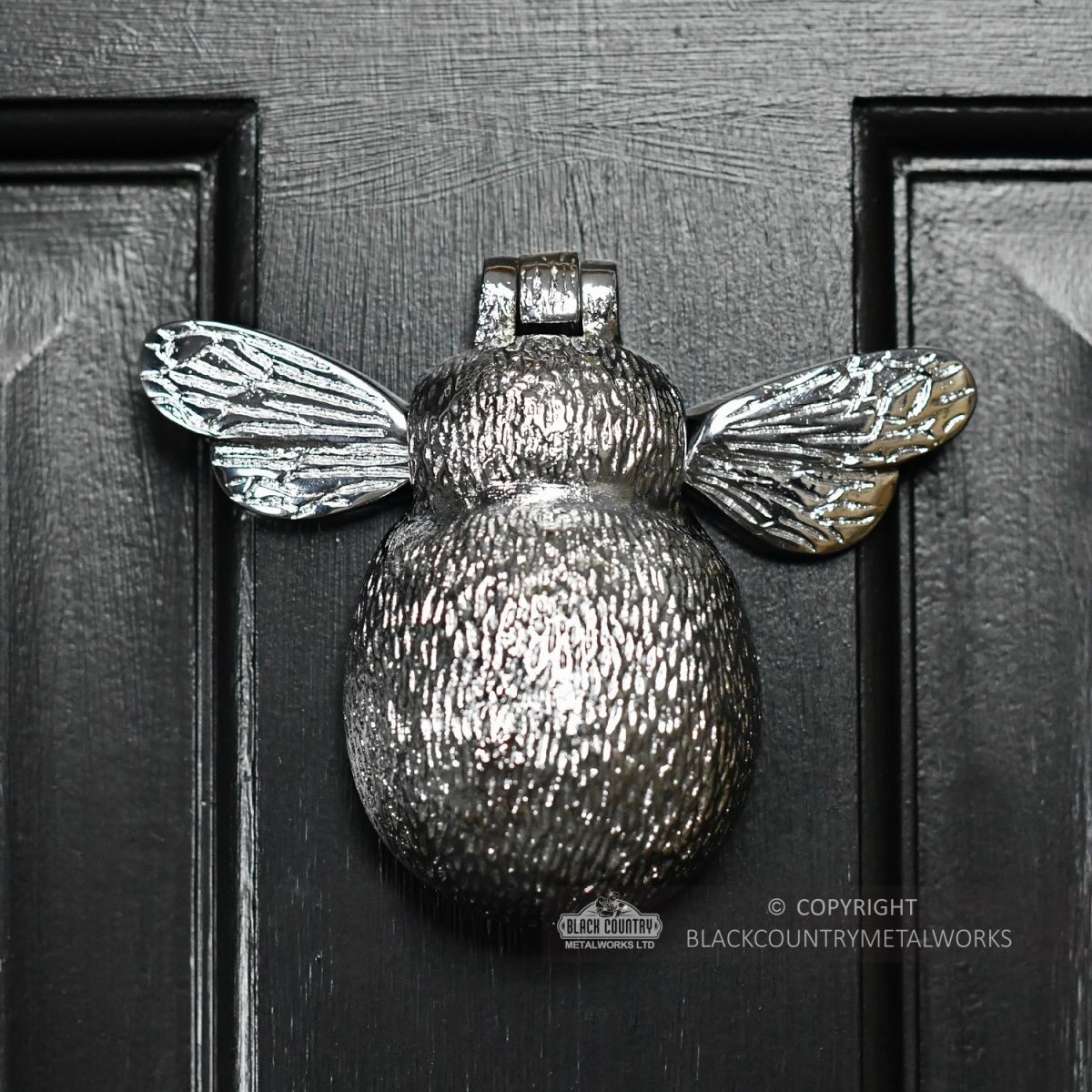 Bright Chrome Bumblebee Door Knocker 
