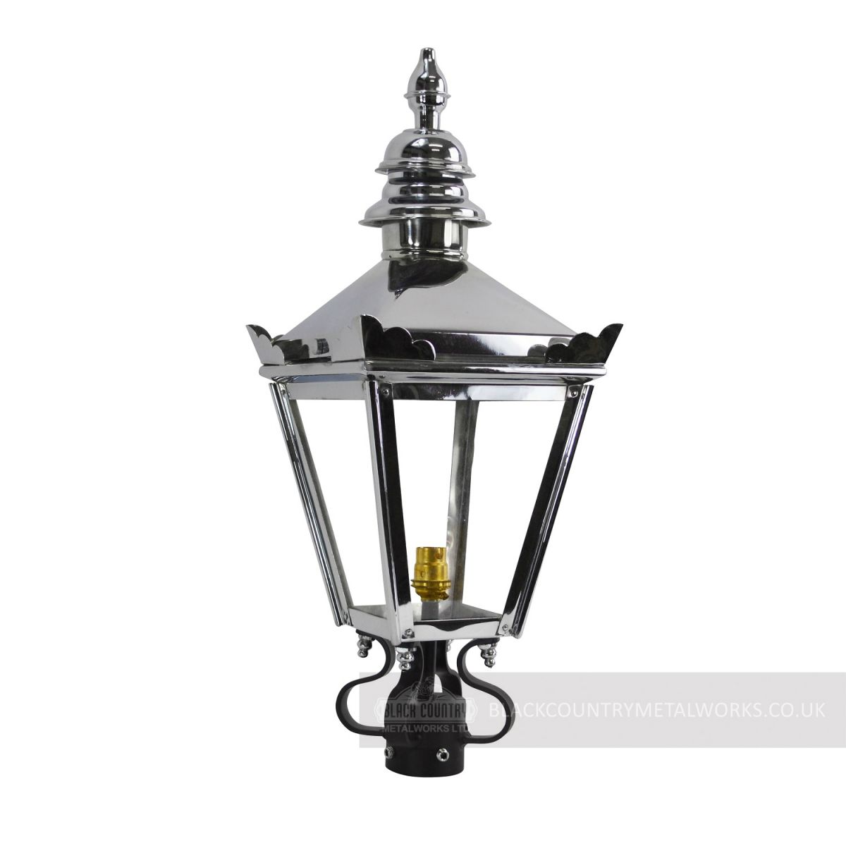 Polished chrome small lamp post head