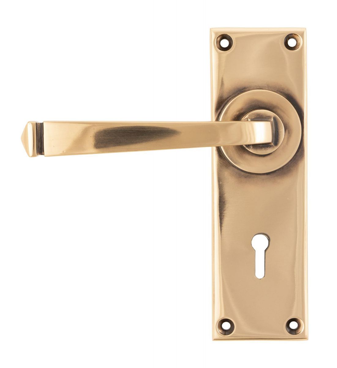 Polished Copper Lever Lock Door Handle 