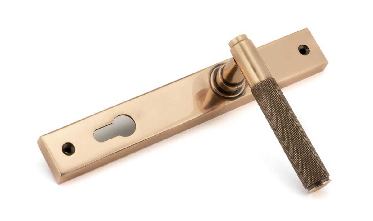 Polished Copper Slimline Espag Lever Door Handle